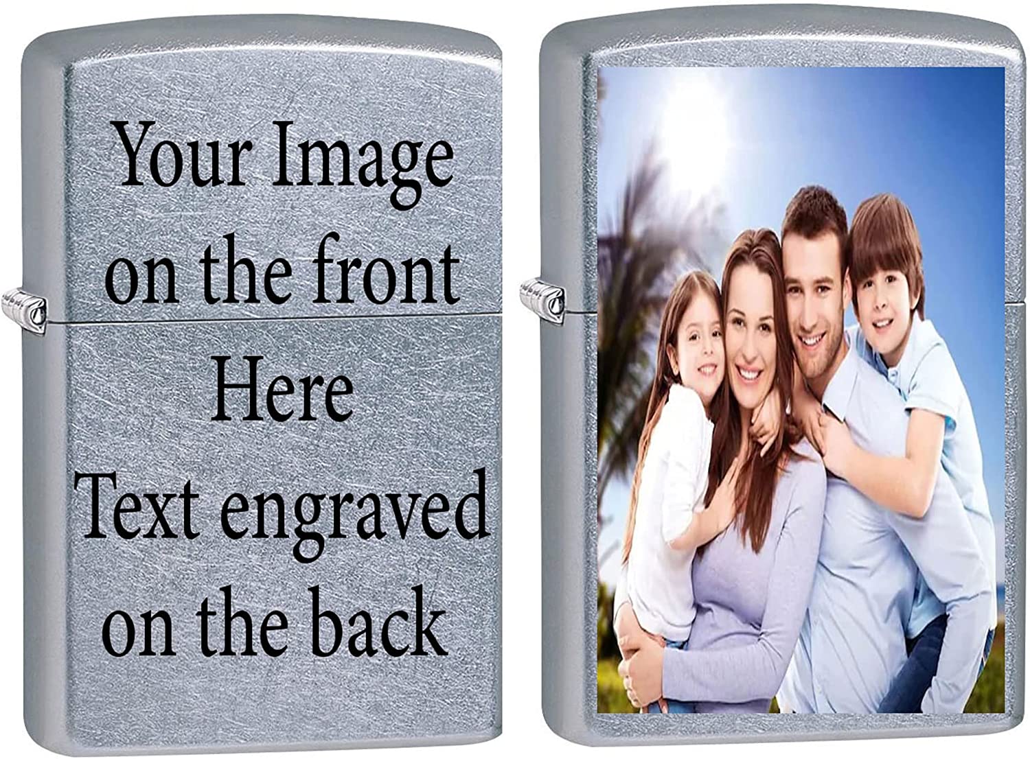 Personalized Your Image, Photo Or Logo UV Printed Zippo Lighter Groomsmen, Wedding, Anniversary, Birthday, Gift Engraving on The Back