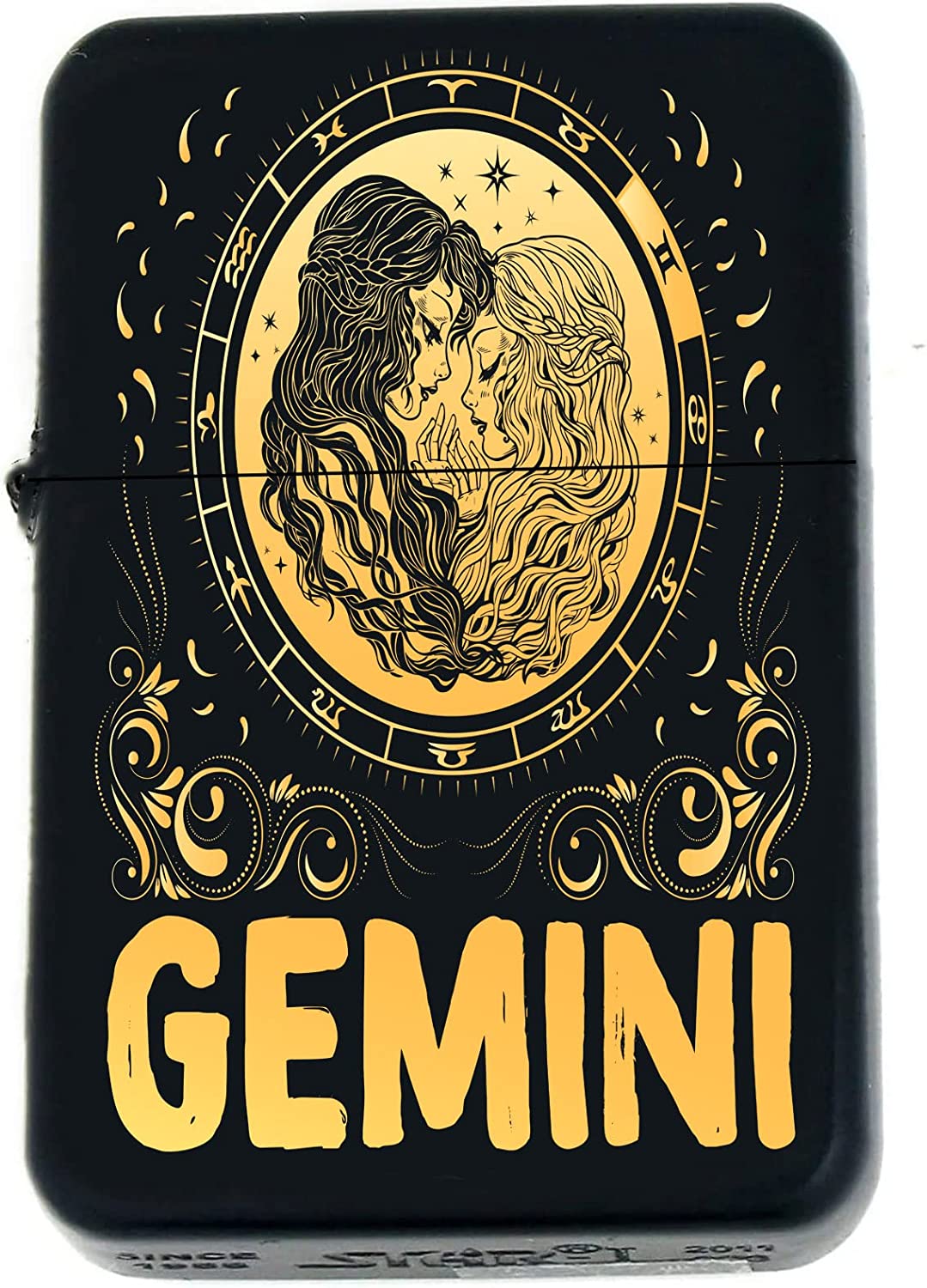 GIFTS INFINITY - Custom Personalized Birthday Zodiac Signs Windproof Lighters-Black Matt (Gemini)