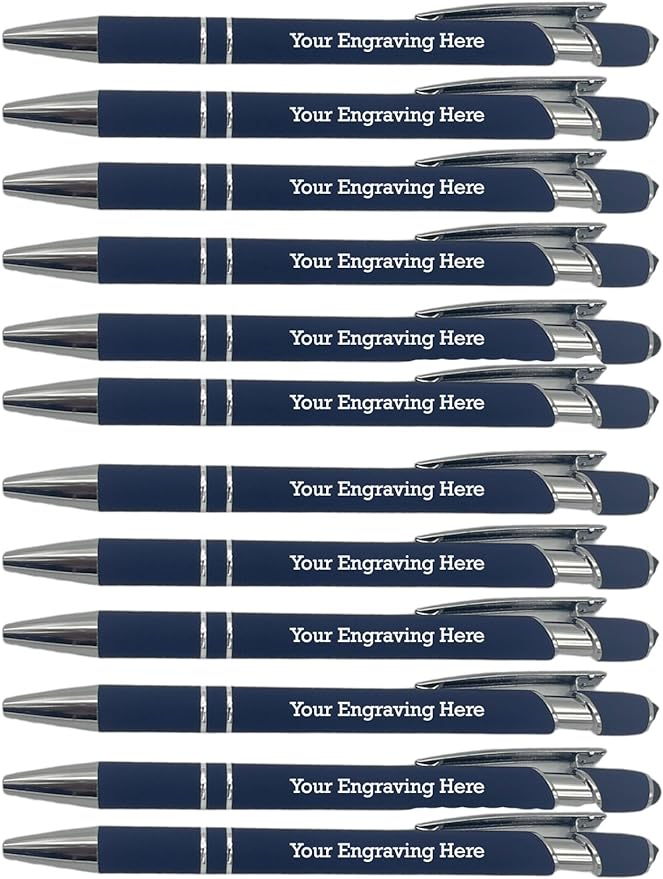 GIFTS INFINITY Personalized Metal Ball Point Pen Stylus Engraving Set of 12