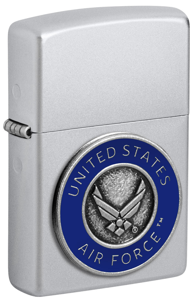 Zippo United States Air Force Emblem Art Satin Chrome Lighter