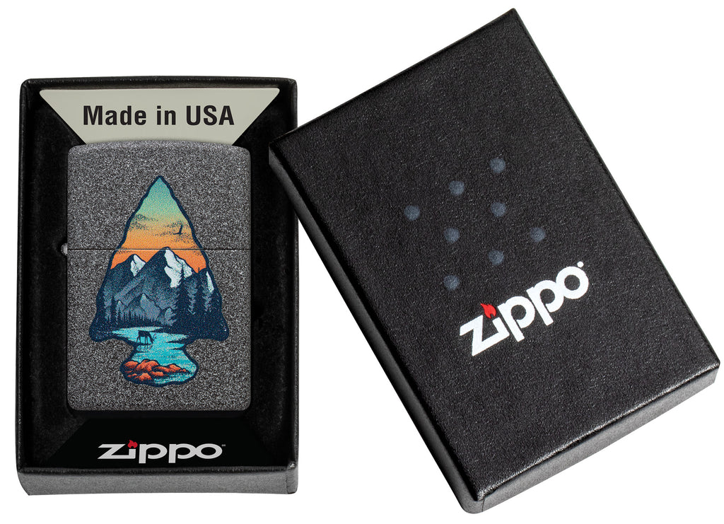 Zippo Mountain Design Classic Iron Stone Lighter