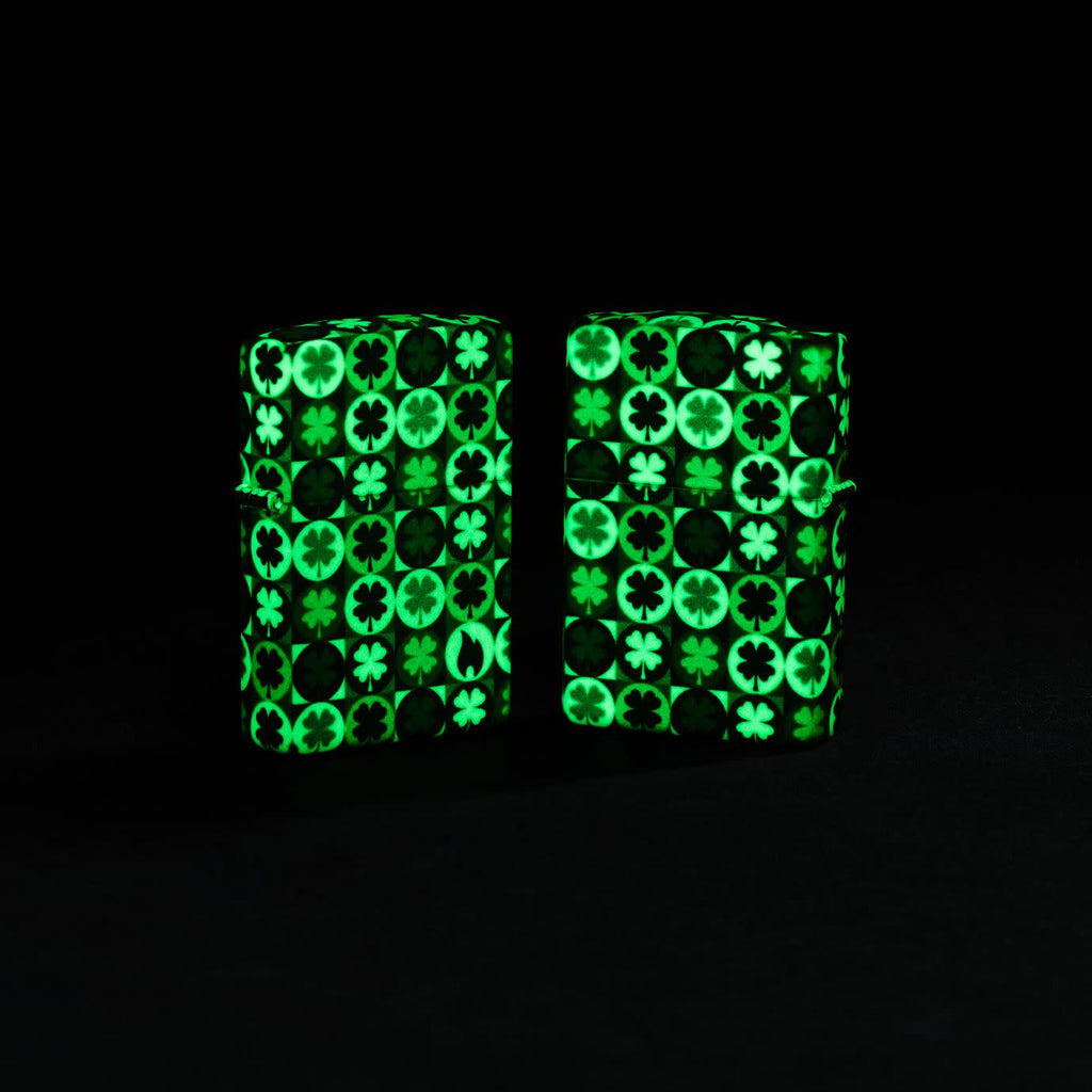 Zippo Clover Design Fields of Contrasting Clovers Seamlessly Surround the Entire Piece
