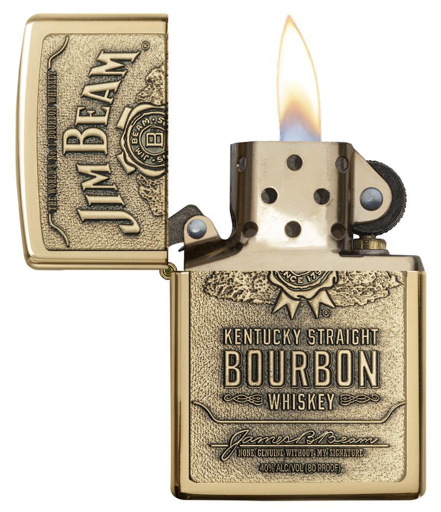 254BJB, Jim Beam Bronze Bourbon Whiskey Emblem, High Polish Brass Finish, Classic Case