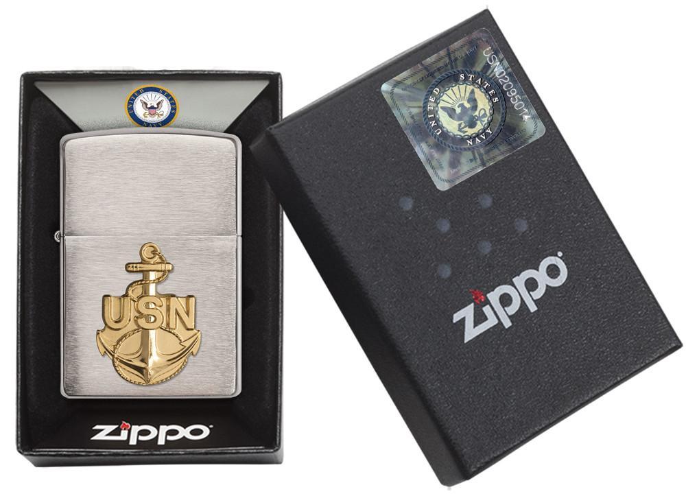 280ANC, United States Navy Bronze Emblem, Brushed Chrome Finish