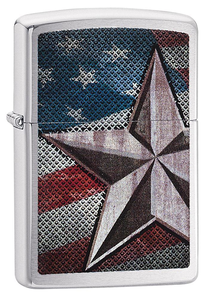 28653, Americana Retro Star, Color Image, Brushed Chrome Finish