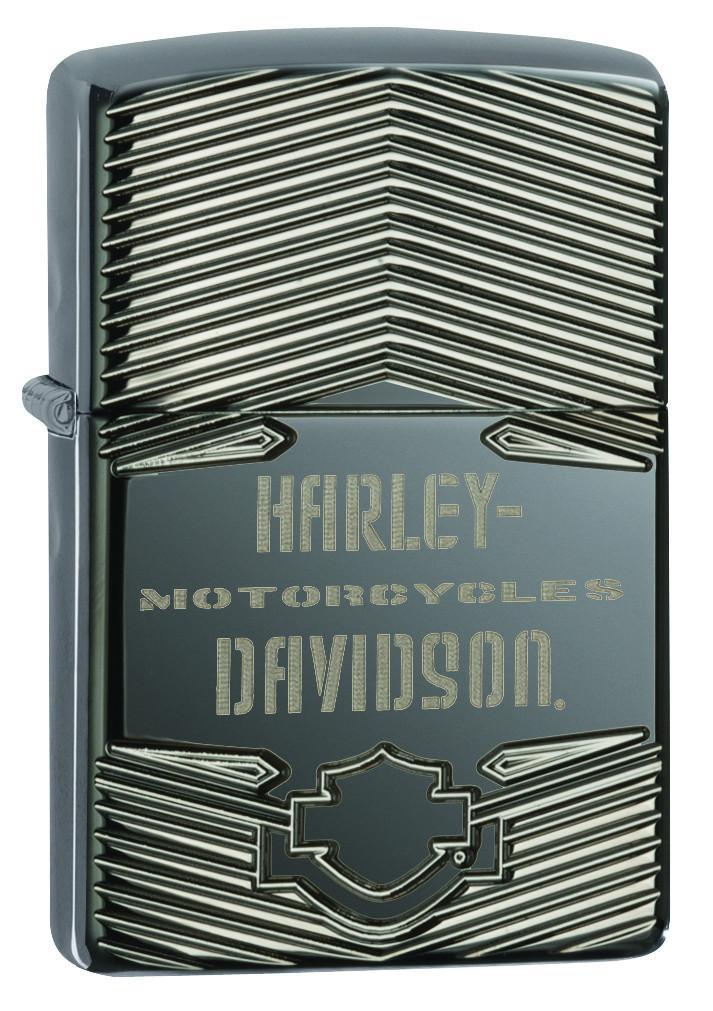 29165, Harley-Davidson Armor, Deep Carve & Laser Engrave, Black Ice, Armor Case