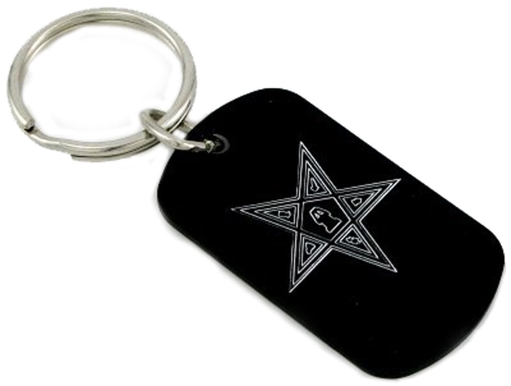 Masonic Mason East Star Ring Key Chain - Laser Engraved