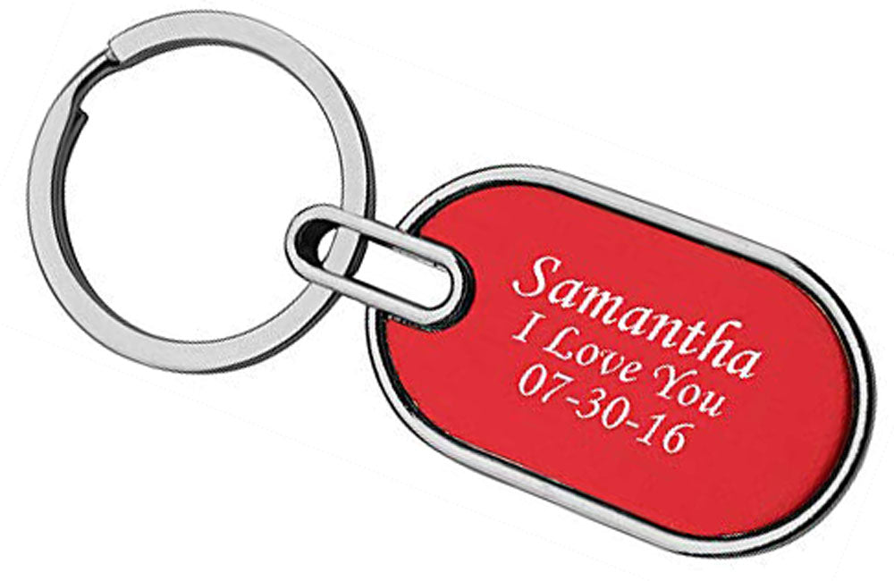 Personalized Ellipse Key Chain  - Free Laser Engraving