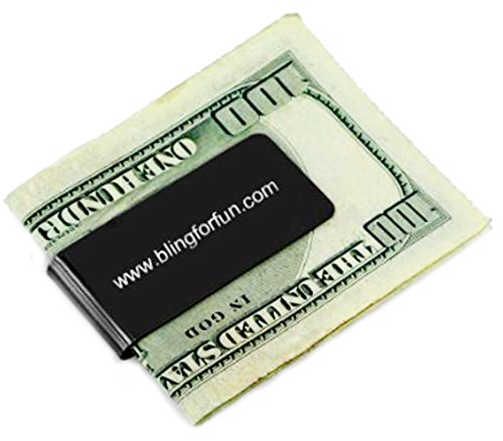 Personalized Metal Money Clip Free Engraving Black Ice