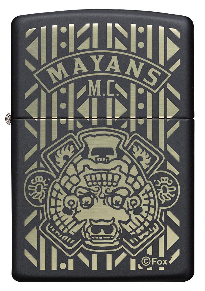 Front of Mayans M.C. Black Matte windproof lighter