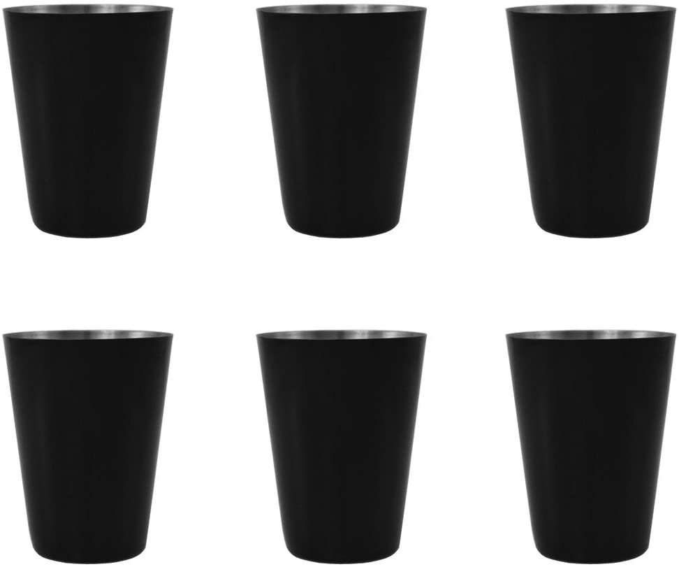 Black Matt 2 oz Stainless Steel Set Of 6 Shot Glasses