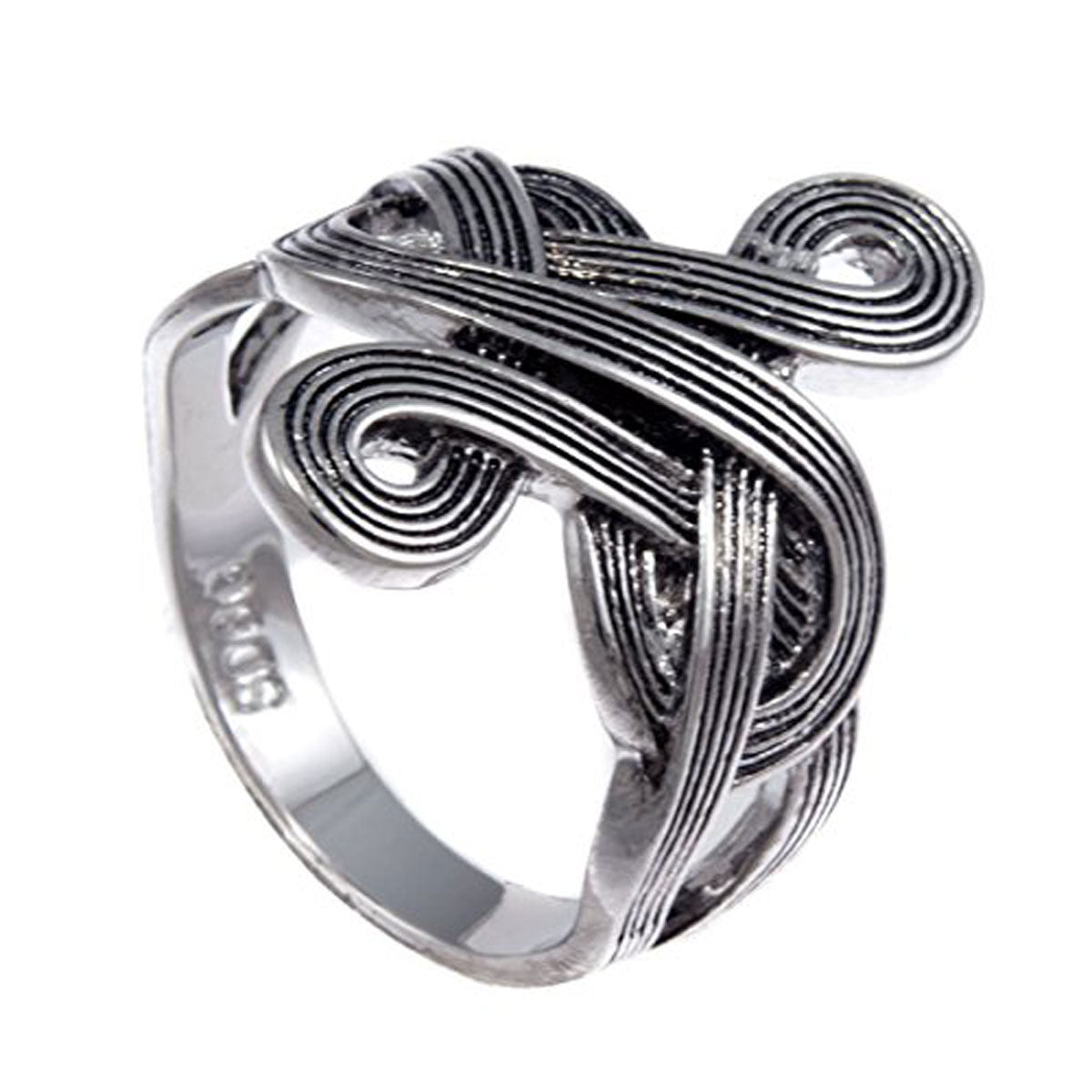 Gifts Infinity Silver Tone Ring Rolling Interlocking Silver Rings High Polish Rings for Women - Ladies Bling Iced Ring