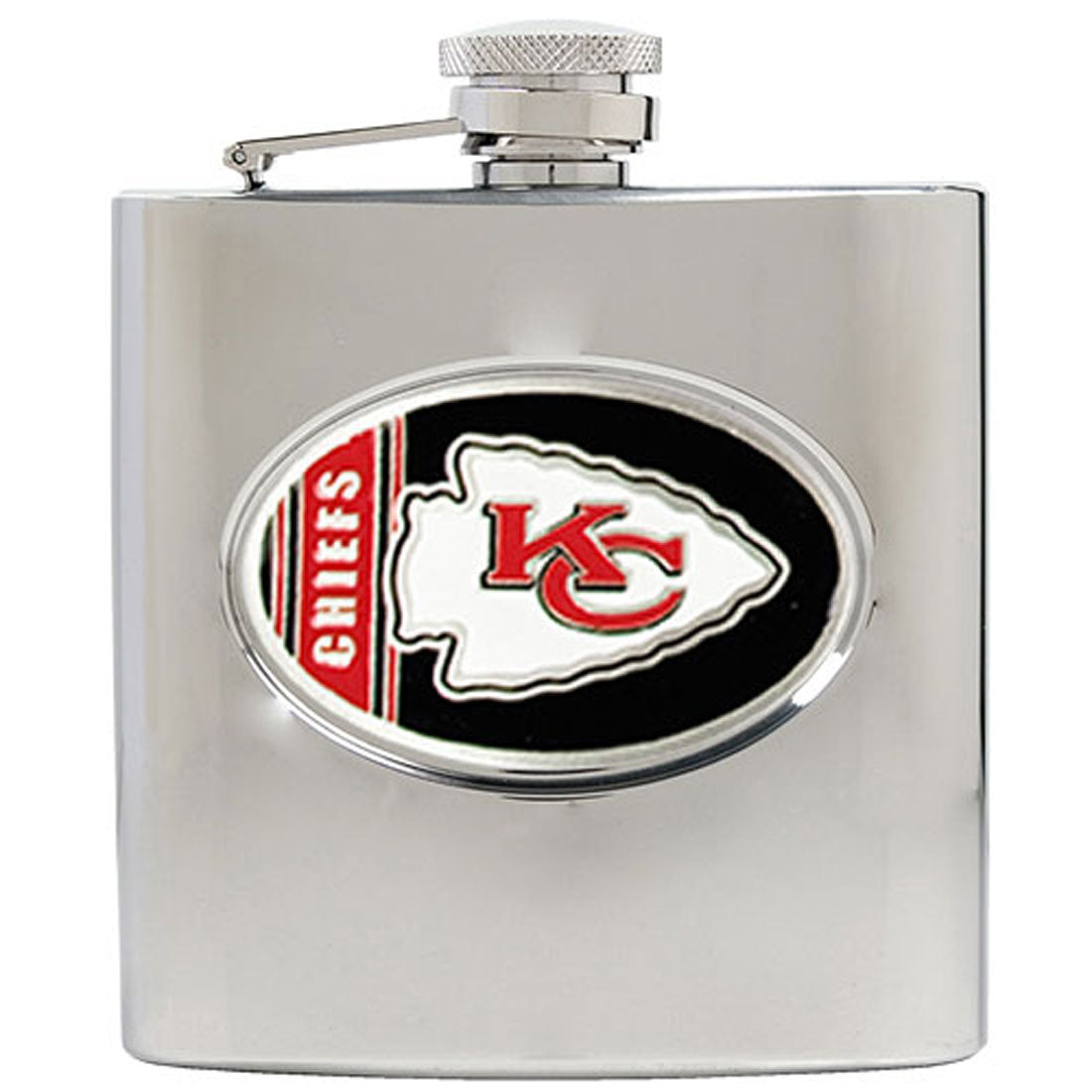 NFL 6oz Kansas City Chiefs Team Stainless Steel, Bachelor, Liquor Guy Gift for Whiskey Lovers | Unique Guy and Military Flasks