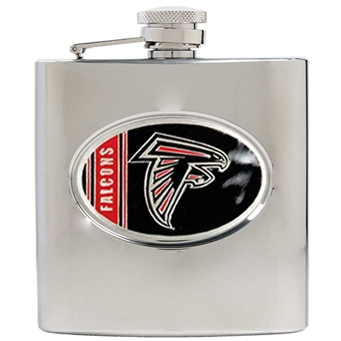 NFL Unisex-Adult Stainless Steel Hip Flask with Metallic Graphics, 6-Ounce, Silver