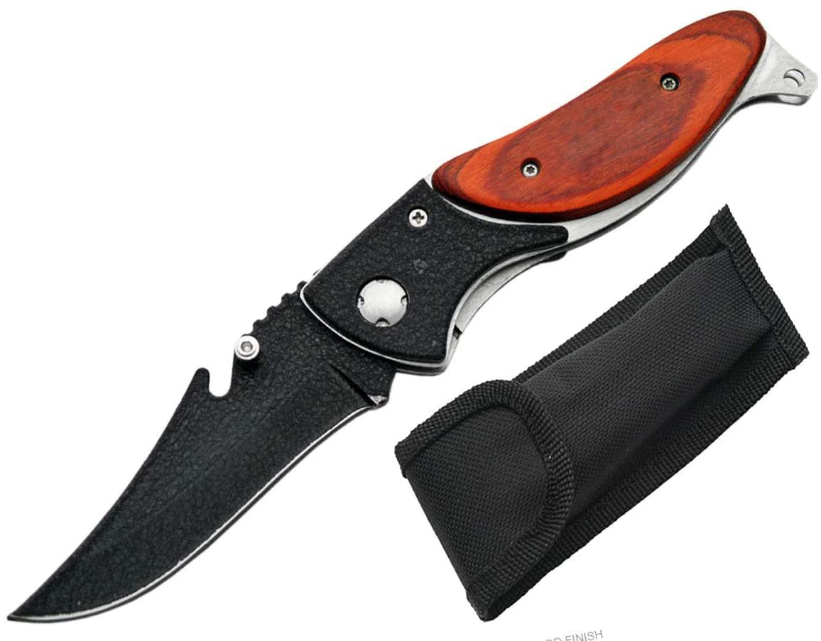 GIFTS INFINITY 4.75" Closed Customized Engraved Pocket Folding Knife - Stainless Steel Hunting Knife with Sheath