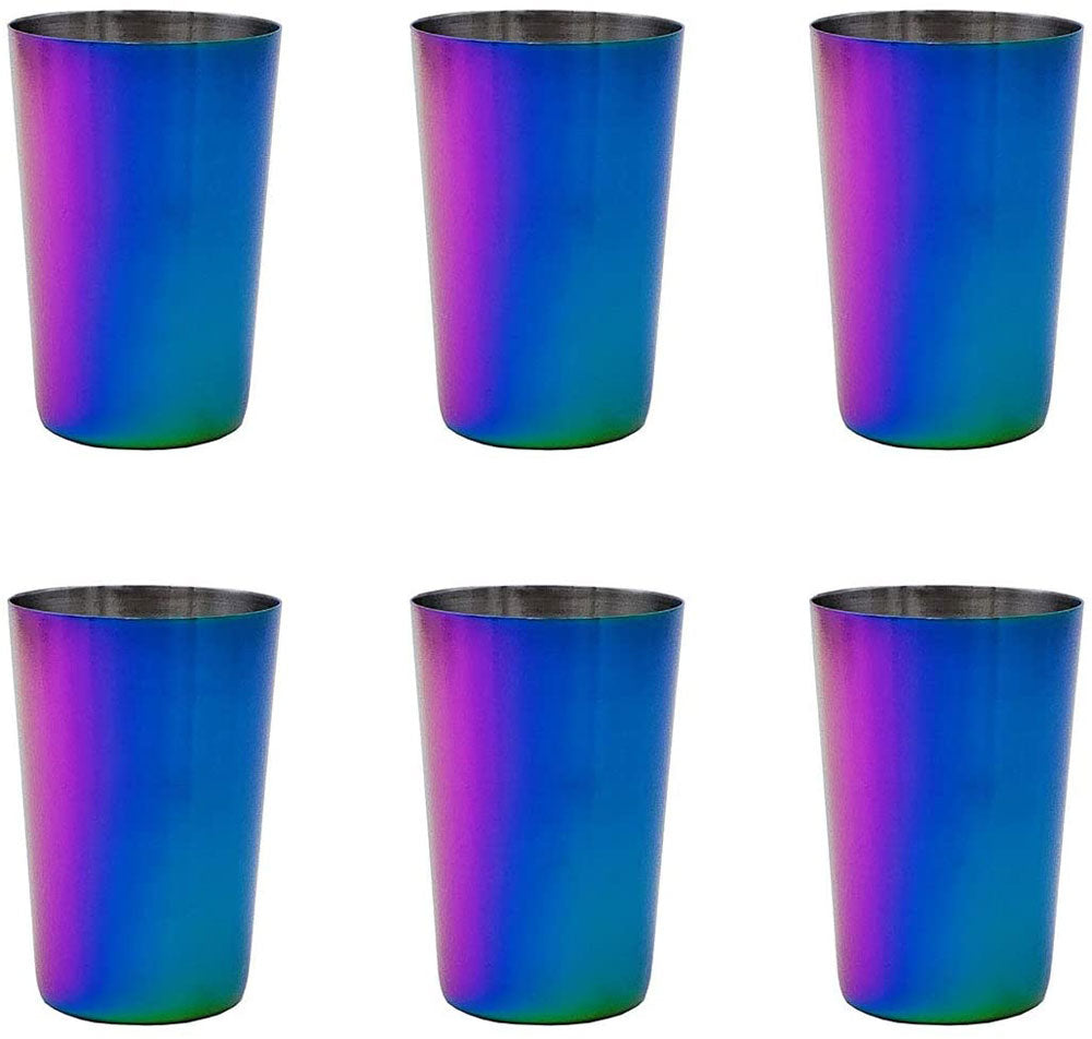 Stainless Steel Rainbow Set Of 6 Shot Glasses