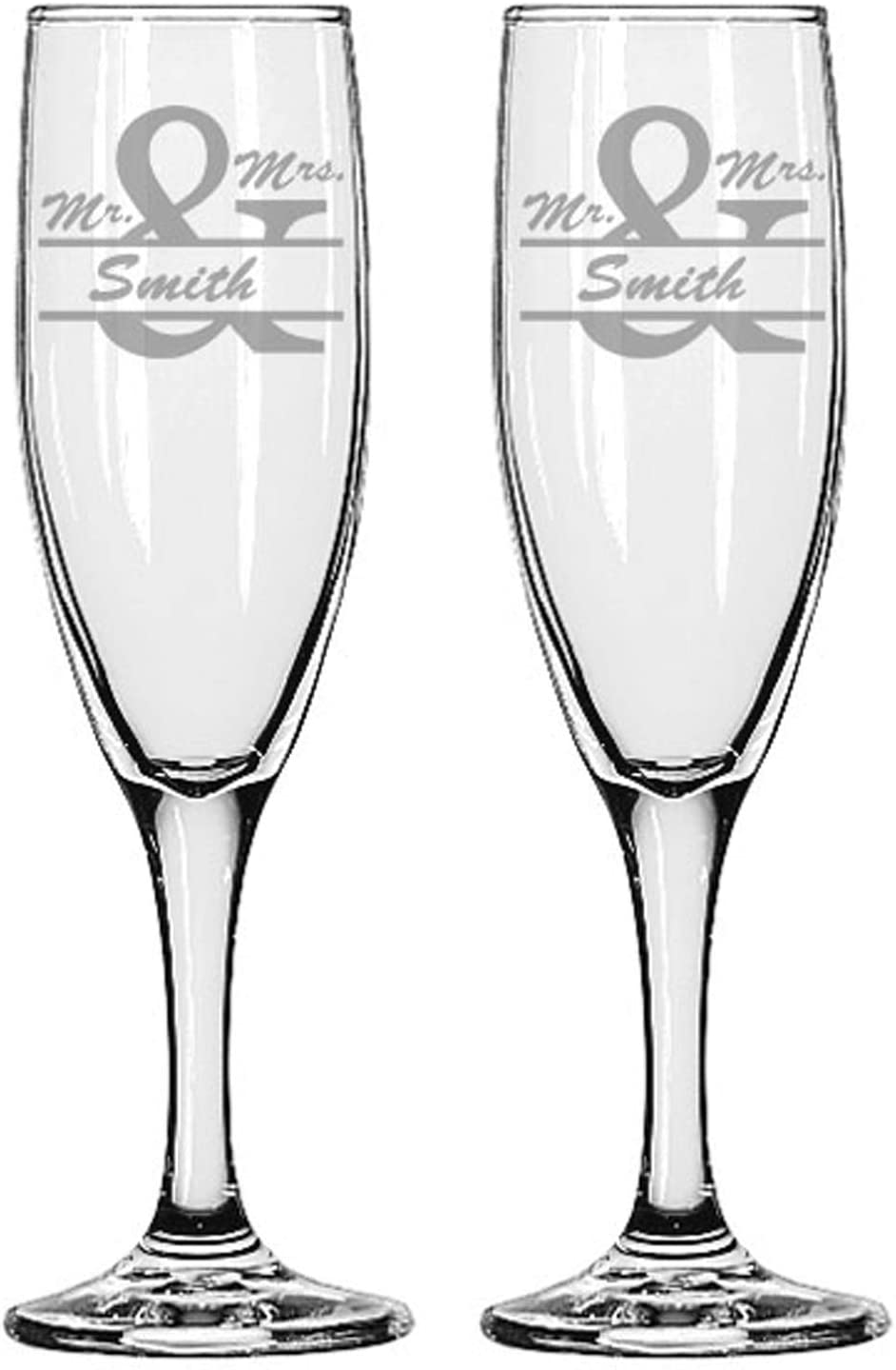 Engraved Mr & Mrs Champagne Flutes