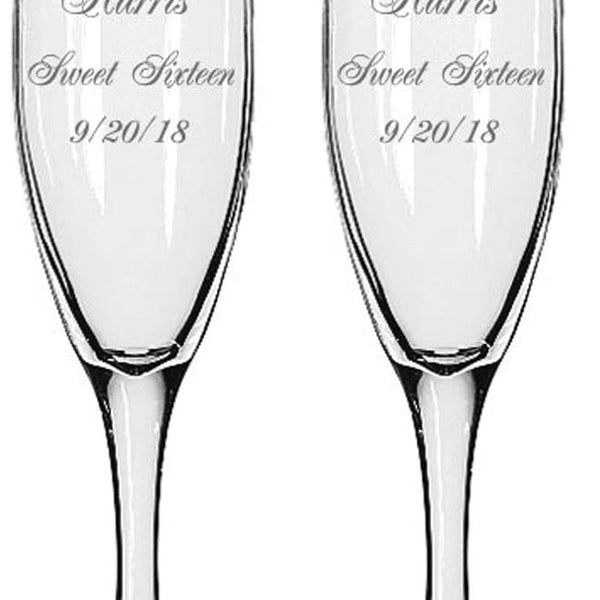 Gifts Infinity Engraved Wedding Interlock Hearts Champagne Flutes Set of 2 Personalized Toasting Glasses (Interlock Heart)