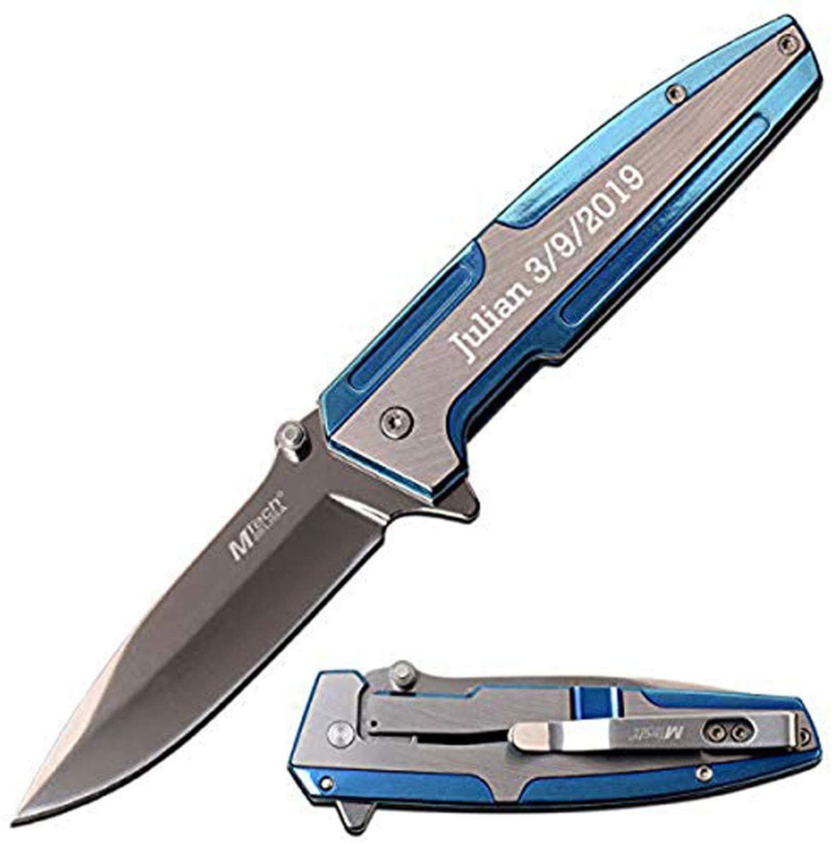 GIFTS INFINITY Pocket Folding Knife, Sharp Stainless Steel Blade, 4.75" Tinite Coated Two Tons Stainless Steel Handle
