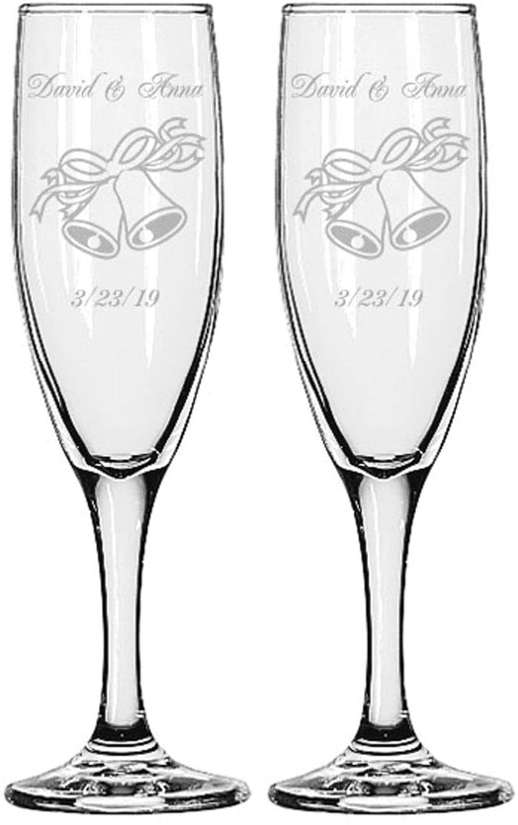 Engraved Wedding Wedding Bells Champagne
