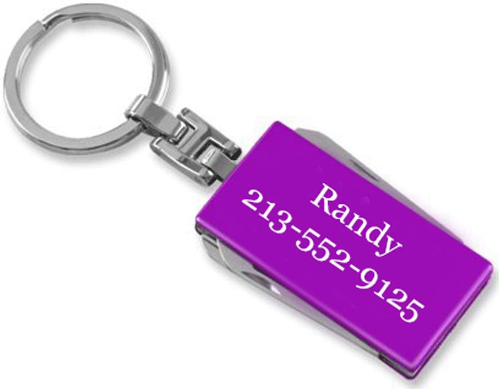 Personalized 5 in 1 Multi-Function Pocket Knife Keychain - Free Laser Engraving