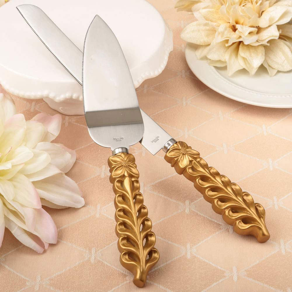 GIFTS INFINITY 12" Personalized Wedding Cake Knife and 10" Server Set Free Engraving - Christmas & Halloween Day Gift