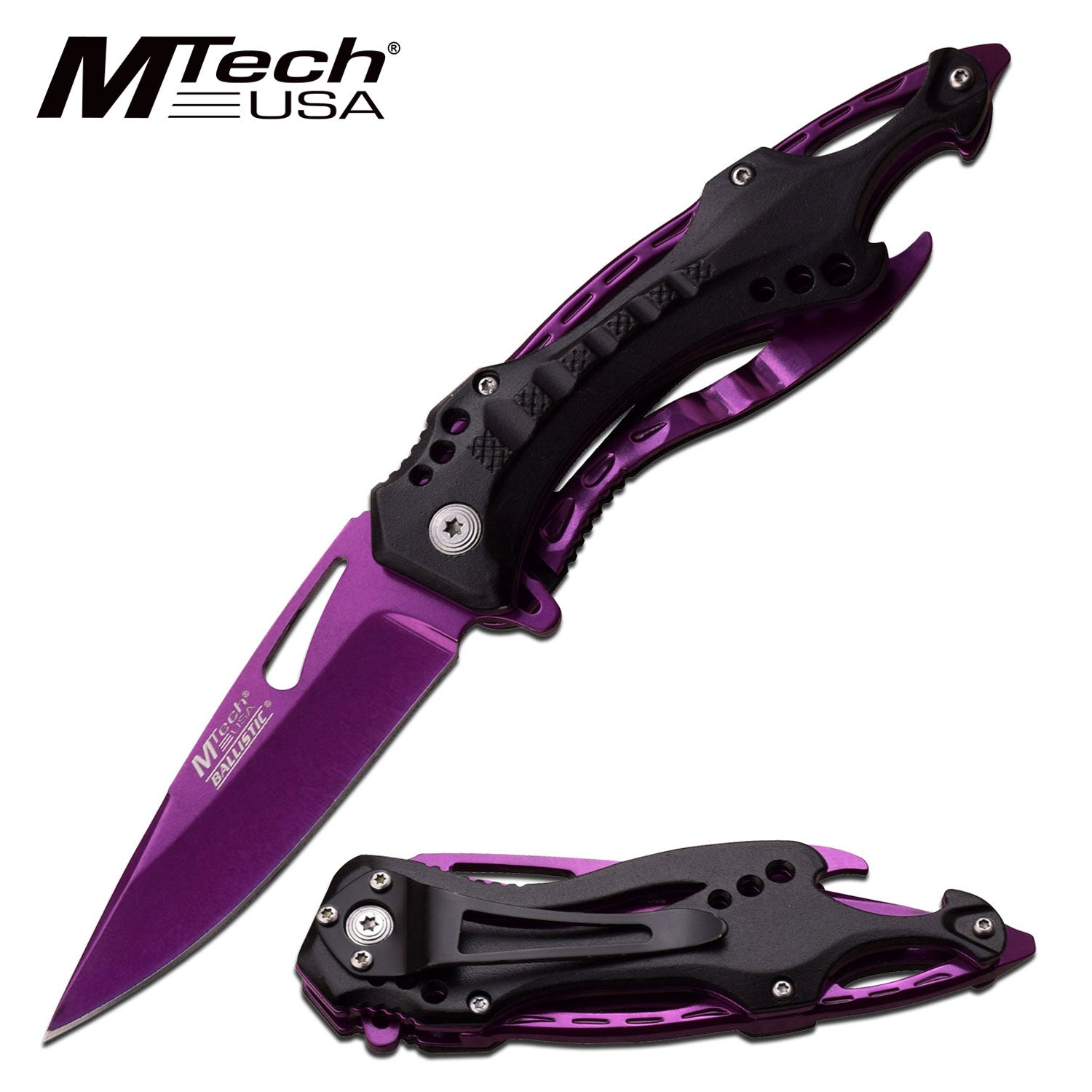 GIFTS INFINITY 4.5" Closed Personalized Engraved Folding Pocket Knife, Purple Stainless Steel Tactical Blade Knife with Black Handle