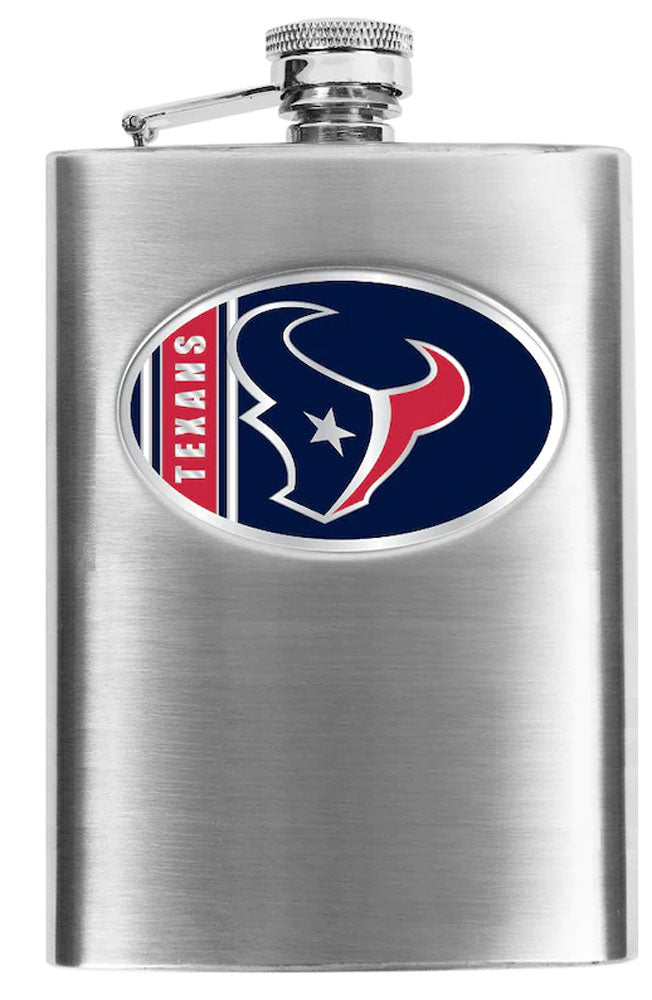 Official NFL Houston Texans 6oz Stainless Steel Flask - Perfect for On-the-Go Whiskey Drinking and Showcasing Your Team Spirit