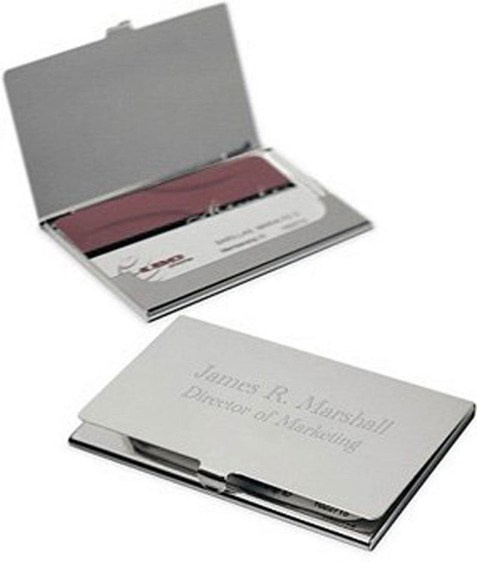 Silver tone Metal Stainless Steel Business Card Holder